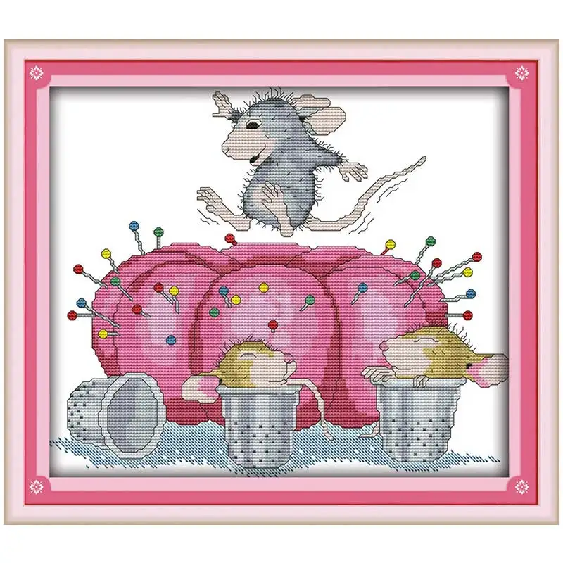 Непослушные узоры мыши Набор для вышивки крестом DIY 11CT 14CT 16CT штампованный DMC