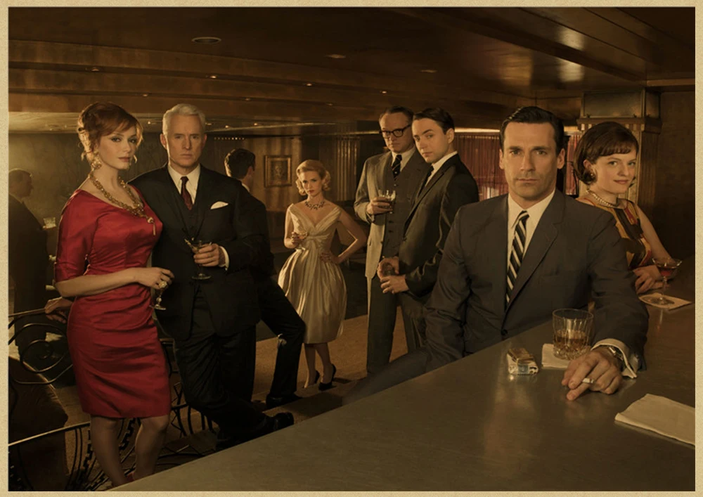Mad men классический фильм крафт-бумага Ретро стиль декоративная печать на крафтовой бумаге настенная живопись наклейки для дома плакаты