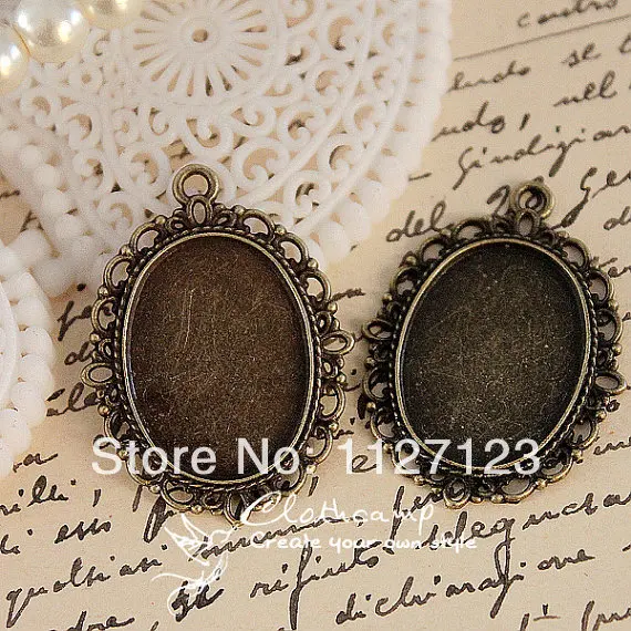 Бесплатная доставка! 50 шт. основание для кабошона из античной бронзы