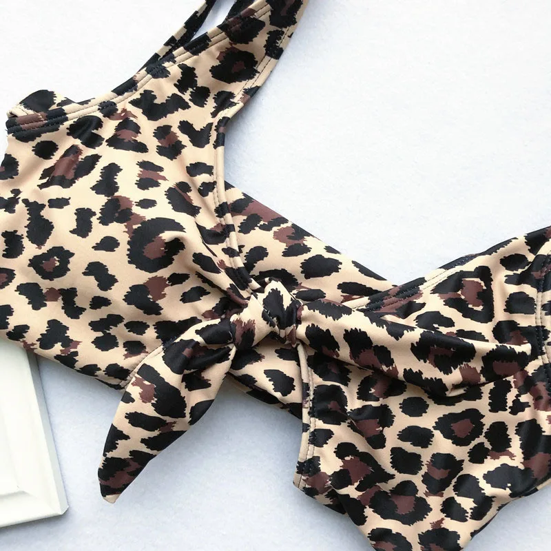 Женский купальник цельный леопардовый женский монокини с принтом купальный