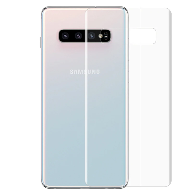 Защитная пленка для экрана для samsung Galaxy S10 Plus S10e 360, полная защита HD, гидрогель, 3 в 1, Передняя пленка, задняя пленка, стекло для объектива камеры - Цвет: Only back film