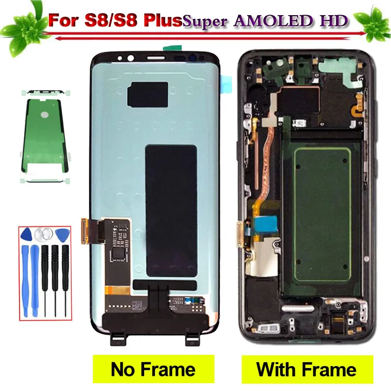 Super Amoled для Samsung Galaxy S8 g950 G950F плюс G955 G955F ЖК дисплей Дисплей с рамкой Сенсорный экран планшета замена|Экраны