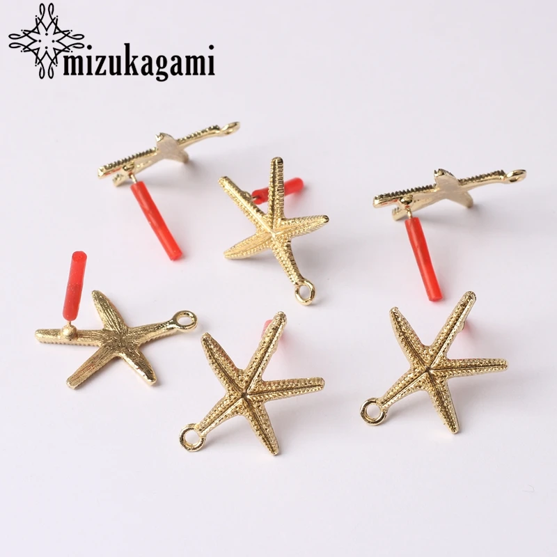 Серьги гвоздики из цинкового сплава серьги в виде золотого ракушки морской