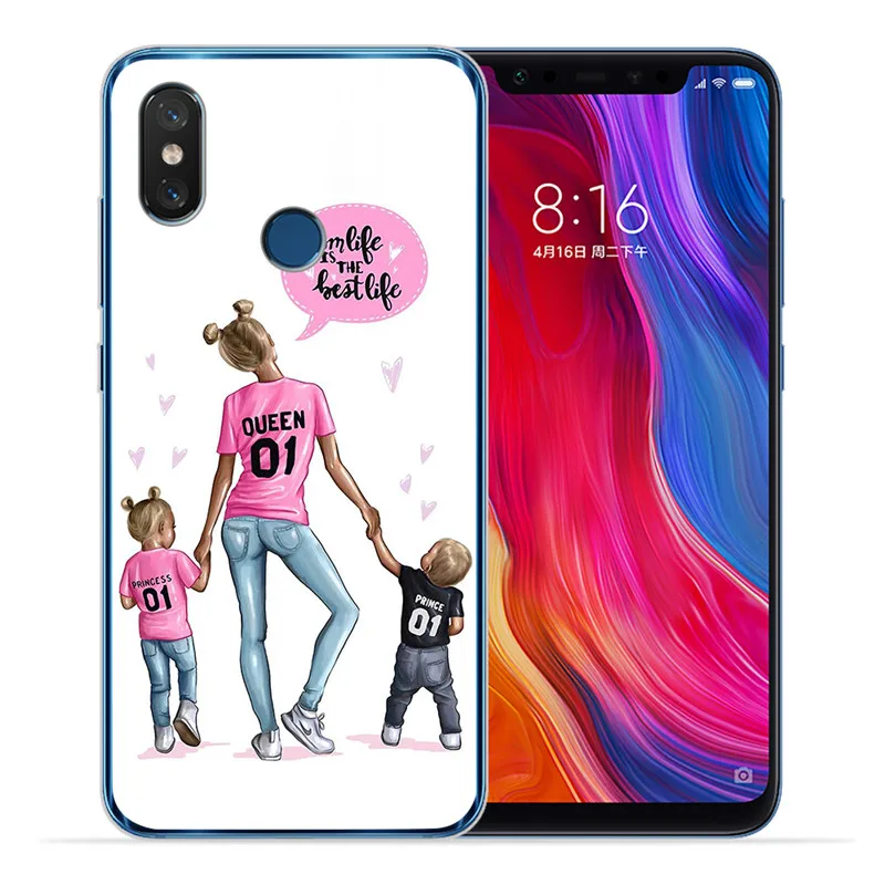 Роскошные для малыша и мамы; queen женщина для Xiaomi Redmi Mi 8 6 A2 Lite 5X 6X A1 6A 4X 4A 5 Plus Note 4 5A Prime Pro крышка чехол Coque Etui - Цвет: 1209