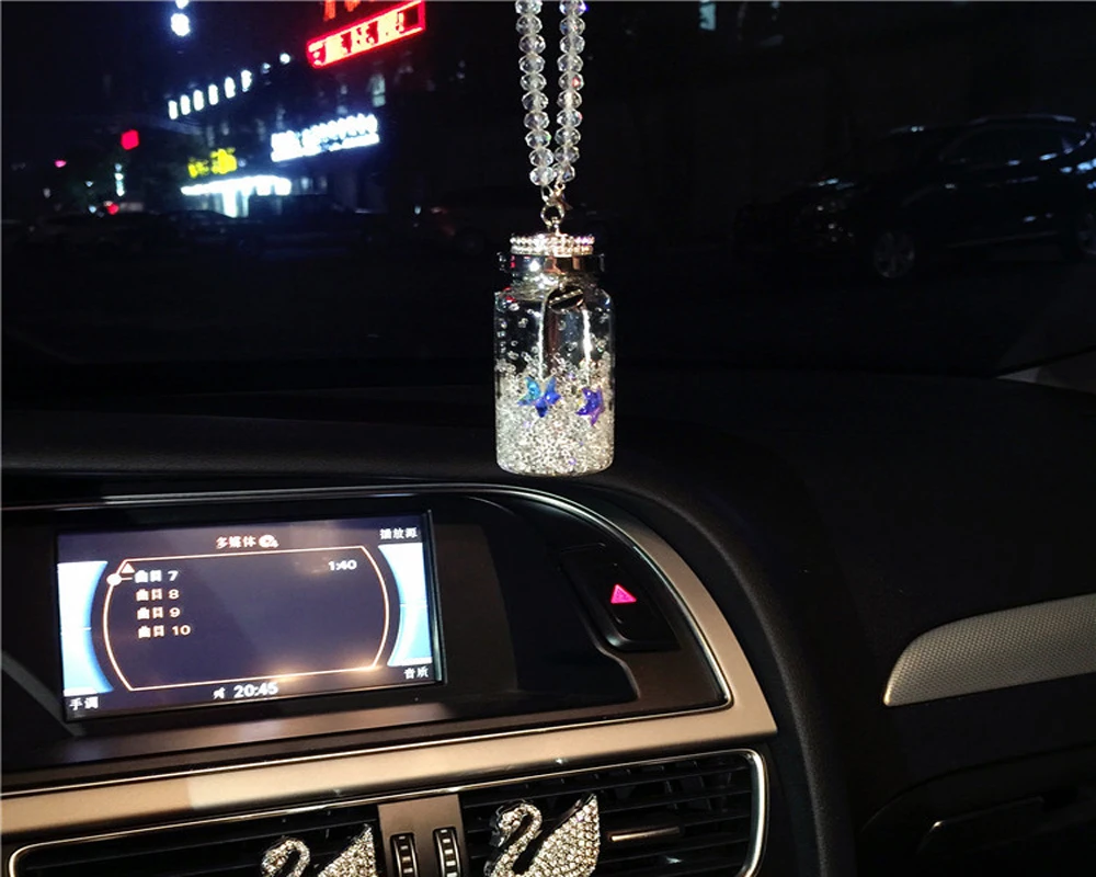 Подвеска для автомобиля, креативное хрустальное зеркало заднего вида в виде бутылки желаний, подвесное авто украшение для интерьера, подвеска, украшения, аксессуары