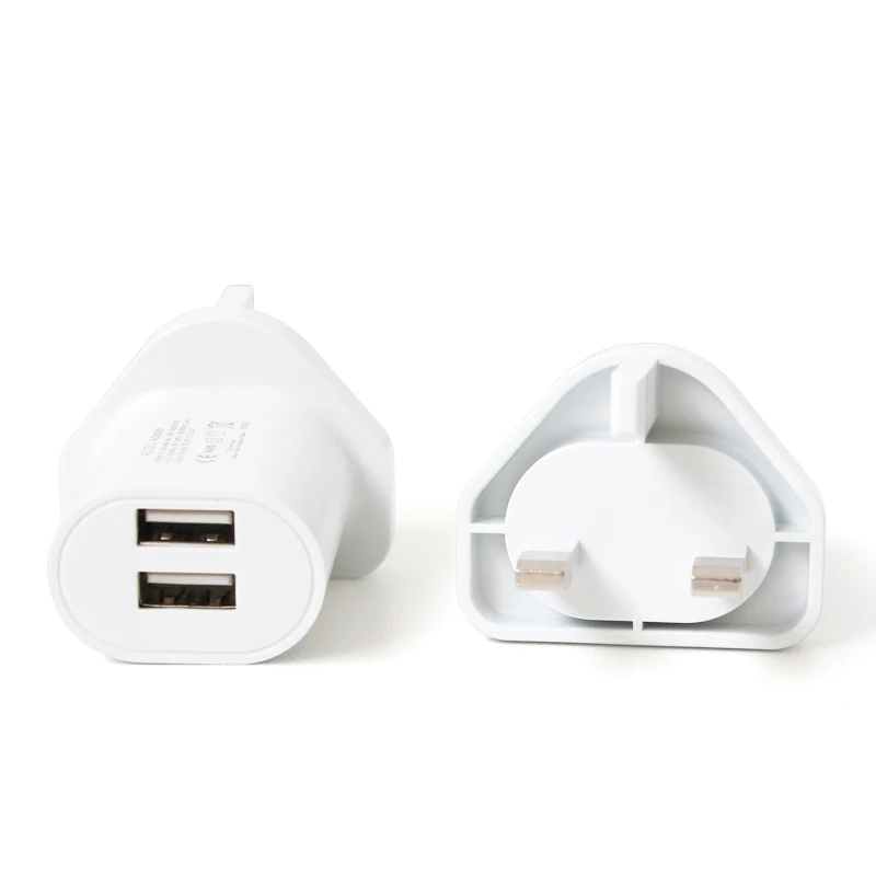 Трехногая британская стандартная переходная розетка с двумя USB стандартами