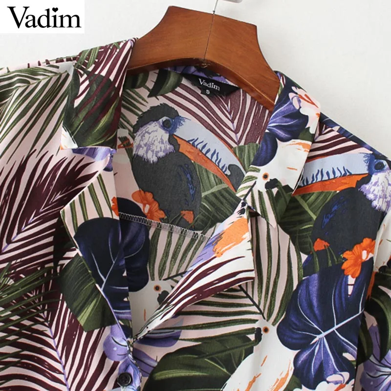 Женская винтажная рубашка Vadim свободная с длинным рукавом и отложным воротником