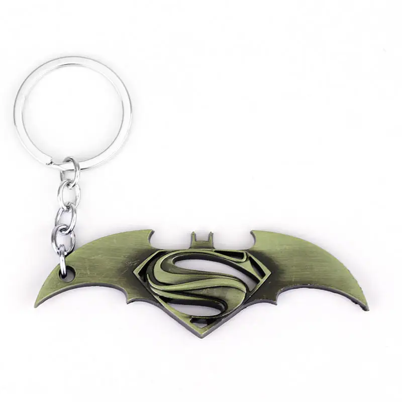 Bronze DC Comics мститель Фильм Супермен брелок с Бэтменом брелок Porte clef брелок подарок для мужчин и женщин Сувенирный брелок для ключей - Цвет: Bronze
