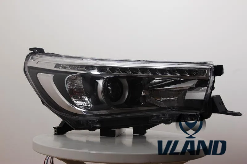 VLAND производитель автомобильных головных ламп для Hilux светодиодный головной светильник для Revo головной светильник с ксеноновыми скрытыми линзами проектора и днем