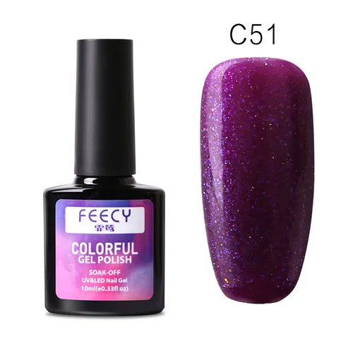 Feecy C51 60 цветов 10 мл замачиваемый УФ светодиодный Гель-лак для ногтей Новое поступление грунтовка гель лак основа не протирать верхнее покрытие ногтей художественный Гель-лак для ногтей набор - Цвет: Feecy C51