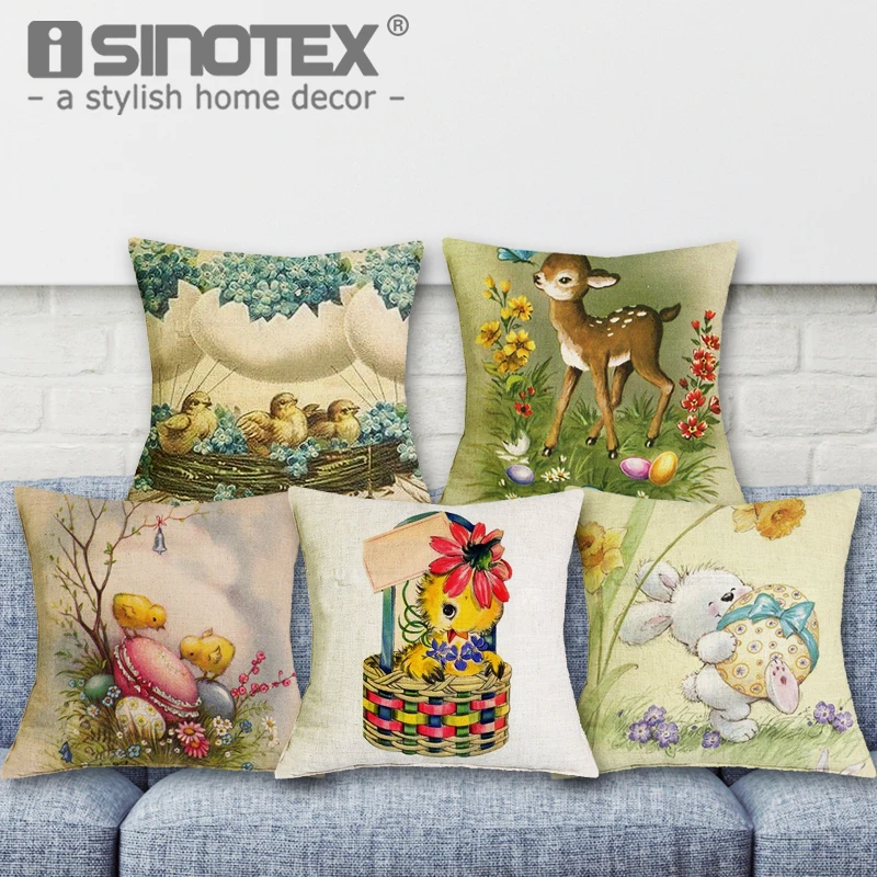 Пасхальная подушка с кроликом наволочка кровать автомобиль отель принты для