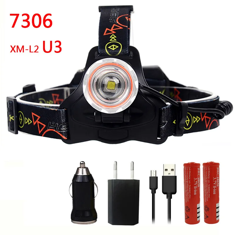 Litwod Z207306 CREE XM-L2 U3+ COB светодиодный налобный фонарь, налобный фонарь, фонарь, 5000лм, масштабируемый источник питания, аккумулятор 18650 и AA - Испускаемый цвет: Option C