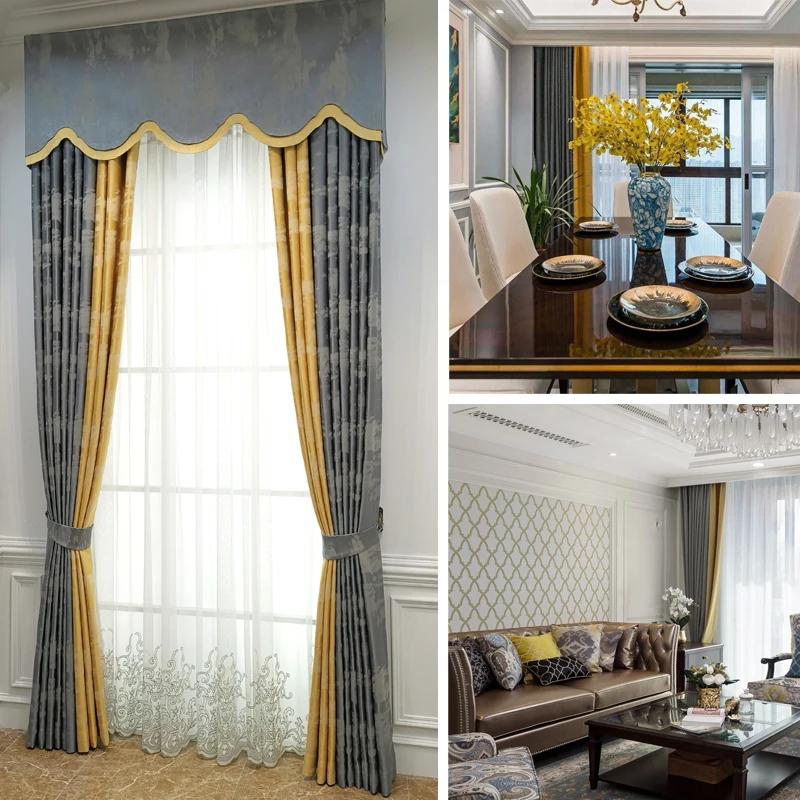 Новинка 2019 модные роскошные жаккардовые хлопковые шторы для гостиной в