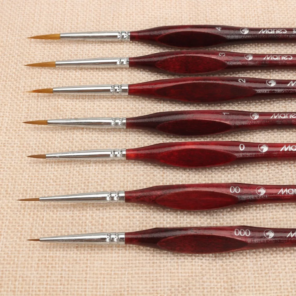 7Pcs Paint Brush Set Professional Sable Hair Art Nail Painting Drawing Brushes Art Painting Brush Pen
