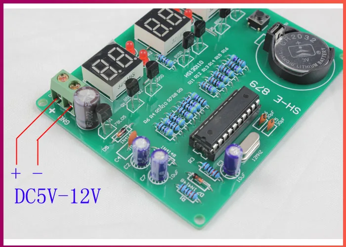 DIY наборы 9 V 12 AT89C2051 6 цифровые светодиодные электронные часы|Оборудование для