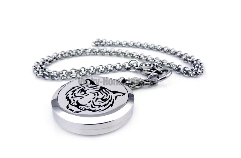 Ожерелье с цепочкой в подарок тигр (30 мм)|diffuser locket|oil diffuser locketessential oils locket |
