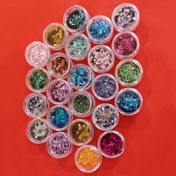 1 Набор теней для век блестящий 24 цвета творчества лак ногтей Блестящий Порошок