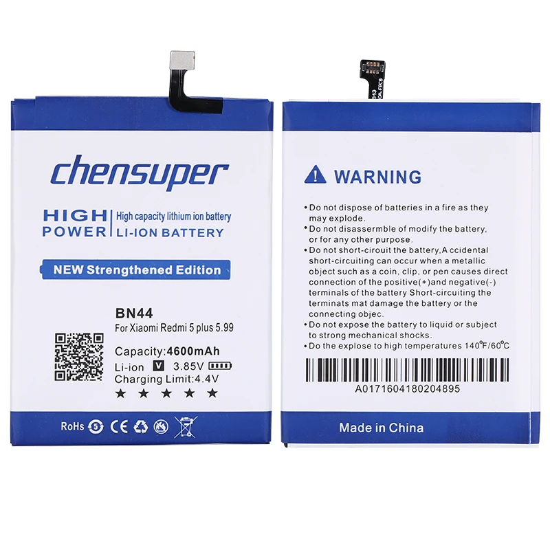chensuper 3.85V 4600mAh Original BN44 BN-44 BN 44 Replacement Battery For Xiaomi Redmi 5 Plus High Efficiency | Мобильные телефоны