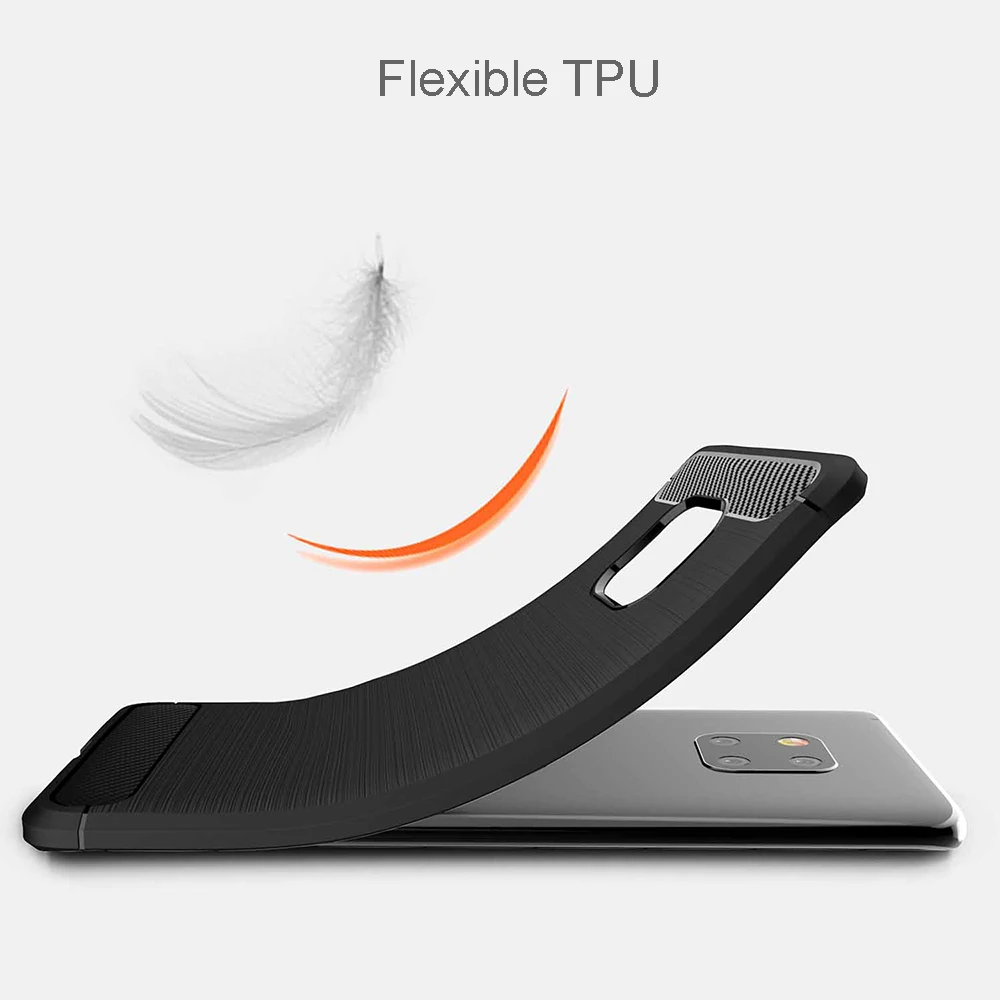

for Huawei Mate 20 Pro X P30 Lite Case Slim Carbon Fiber Soft TPU Silicone Brushed Anti-Skid Back nova 3 3i 3e 4e Cover P20 Bag