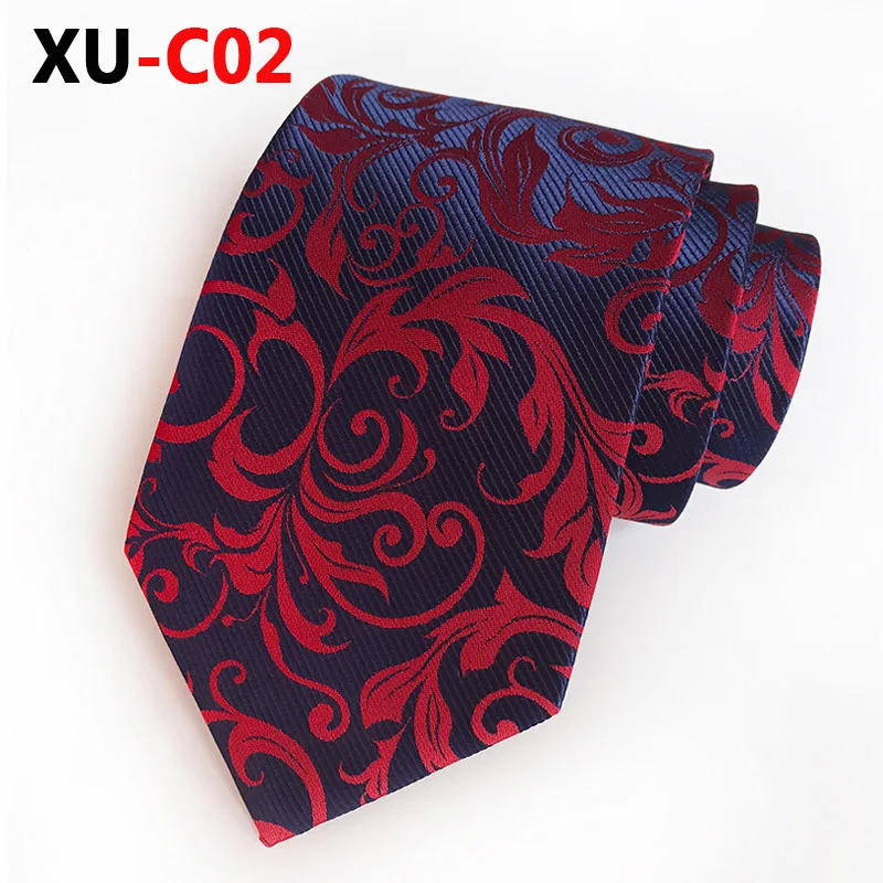 XU-C02 Новые мужские модные галстуки Пейсли классические цветочные полосатые клетчатые жаккардовые галстуки деловые роскошные галстуки для свадебной вечеринки - Цвет: XU-C02