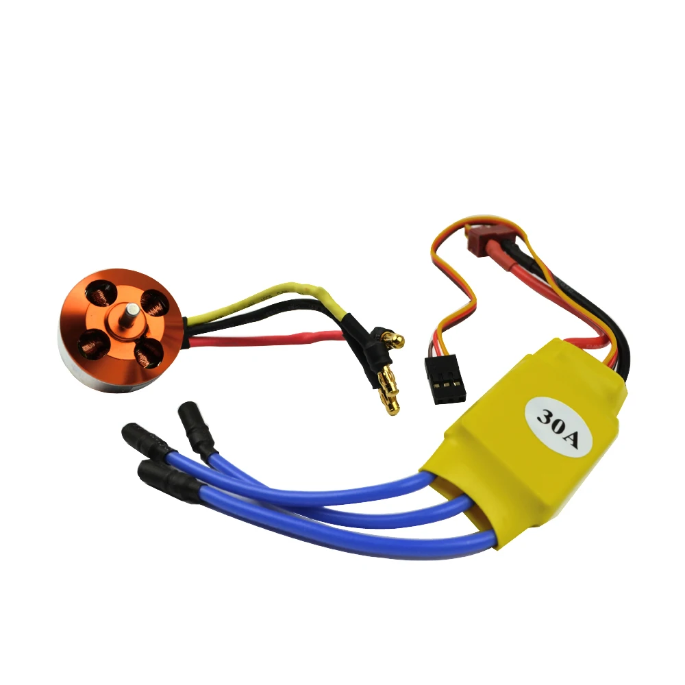 Бесщеточный двигатель RC 2200KV 2212-6 + 30A ESC бесплатное крепление для