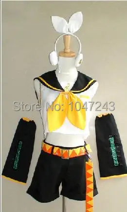 Аниме Vocaloid Kagamine Rin/Len Косплей Костюм vocaloid-mirror dicotyledons cos