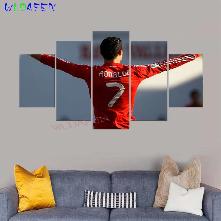 5 шт. холсте Футбол Спорт плакат Мадрид членов Криштиану Роналду живопись