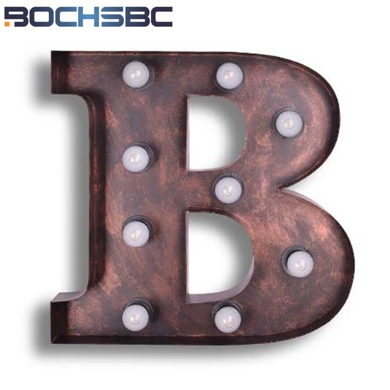 Креативный Железный настенный светильник BOCHSBC с логотипом B Металлические Буквы
