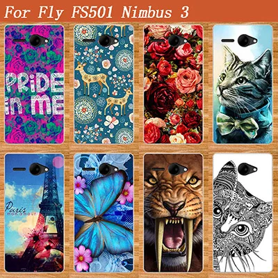 Чехол для fly fs501 винтажный прозрачный силиконовый чехол Fly FS501 Nimbus 3 мягкие