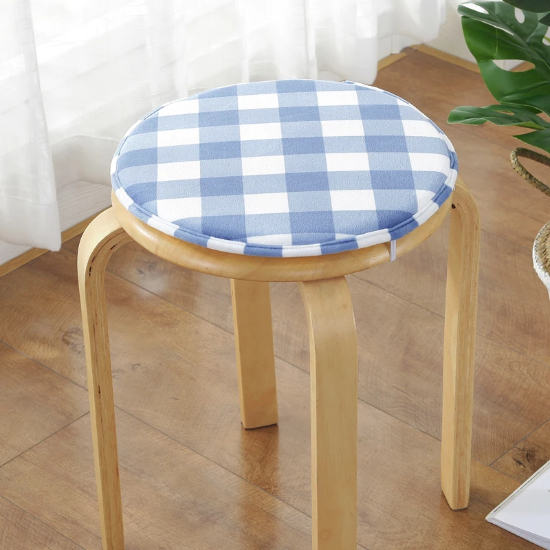 

Modern Simple Round Chair Cushion Thicken Seat Cushions Mat For Dining Chair 4 Seasons Gird Pattern Seat Cushions Pad Almofadas