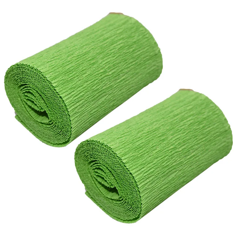 14 Green 2 рулона, 250*10 см, оригами, гофрированная бумага, крафт-бумага для украшения свадебной вечеринки, сделай сам, подарки, цветы, упаковочный материал - Цвет: 14 Green