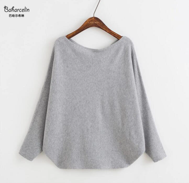 Baharcelin осень-зима одноцветное Для женщин свитер для девочек пуловер с длинными