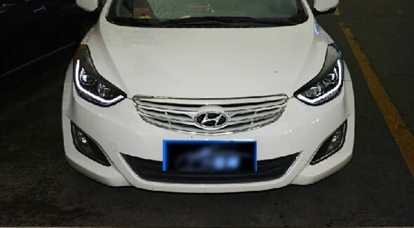 Для HYUNDAI Avante i35 Elantra светодиодный головной светильник s 2011 2012 2013 год TLZ подвижный светодиодный Поворотный Светильник, передний светильник s