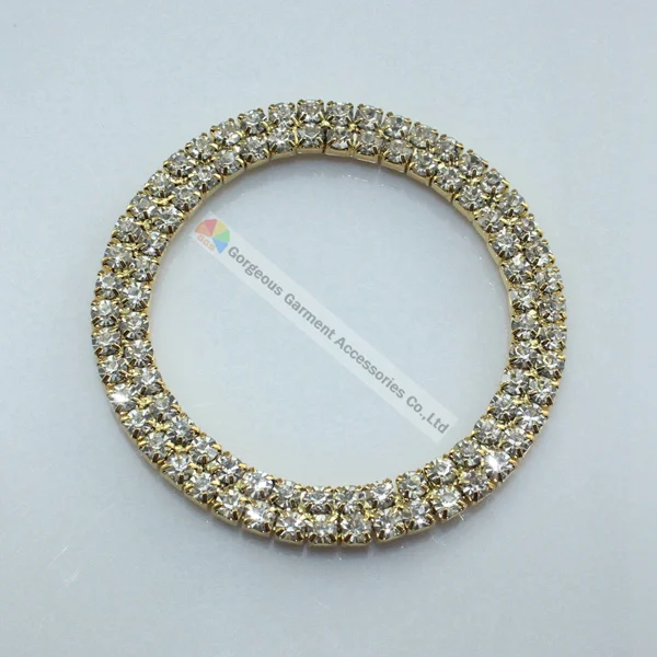 20 шт 50 мм кольцо с чешским прозрачным кристаллом Rhinestone пряжка SS12 3 камнями в