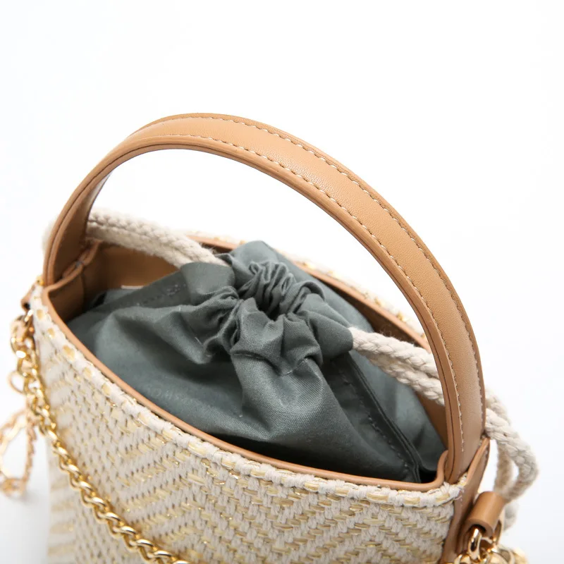 ARCHIE &amp RITA Женская Плетеная соломенная сумка Пляжная с формой ведра 2018 летняя