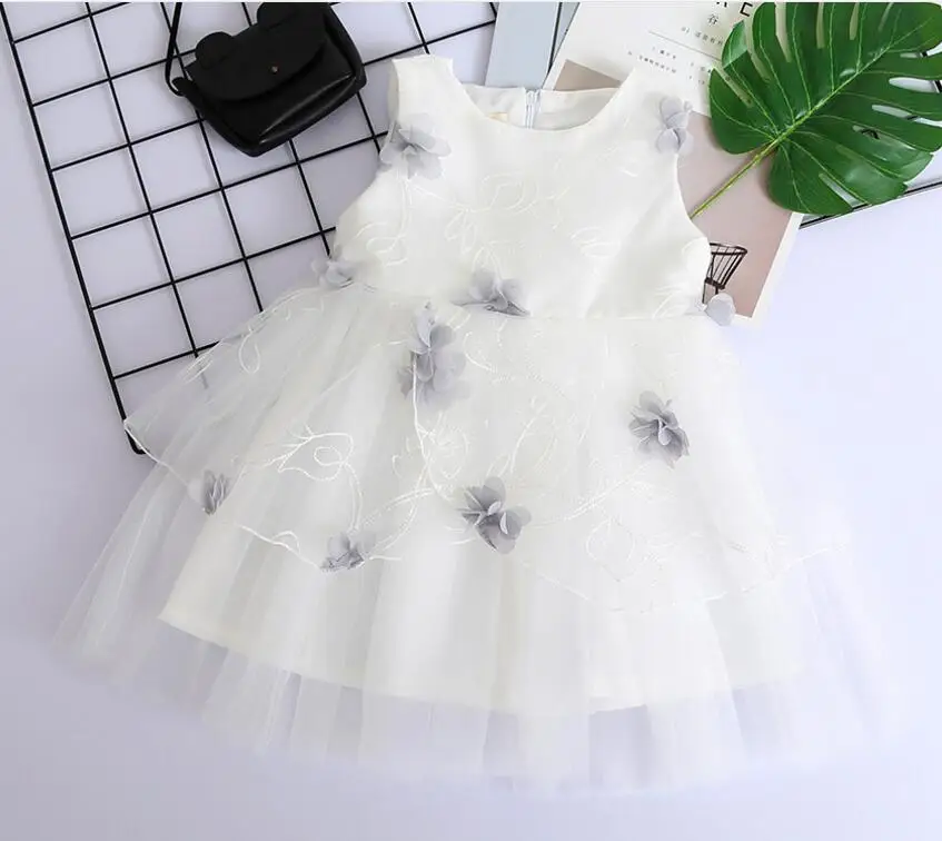 Новое летнее платье для маленьких девочек майка с цветочным принтом Милая одежда