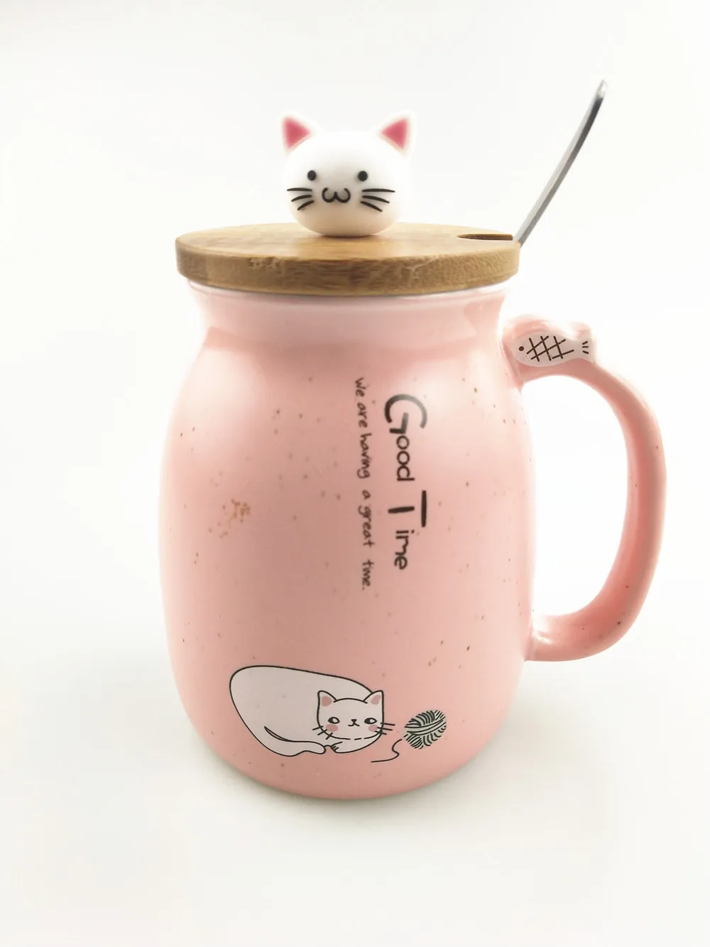 New sesame cat heat-resistant cup color cartoon with lid kitten milk coffee ceramic mug children office gifts | Дом и сад