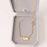 cute elephant family walking design womens fashion charming crystal necklace chocker necklace 2 size elephant necklace simple