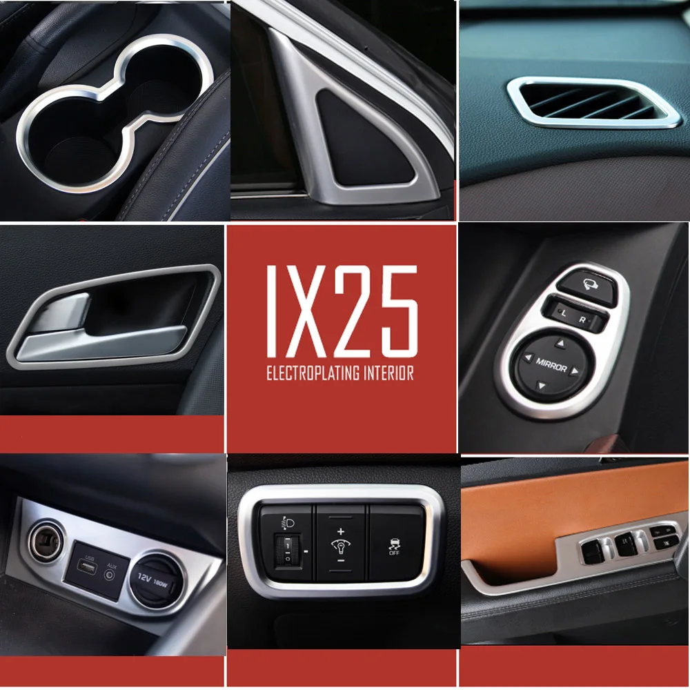 Модификация интерьера автомобиля украшение патч для Hyundai Creta IX25 2015 2016 2017 2019