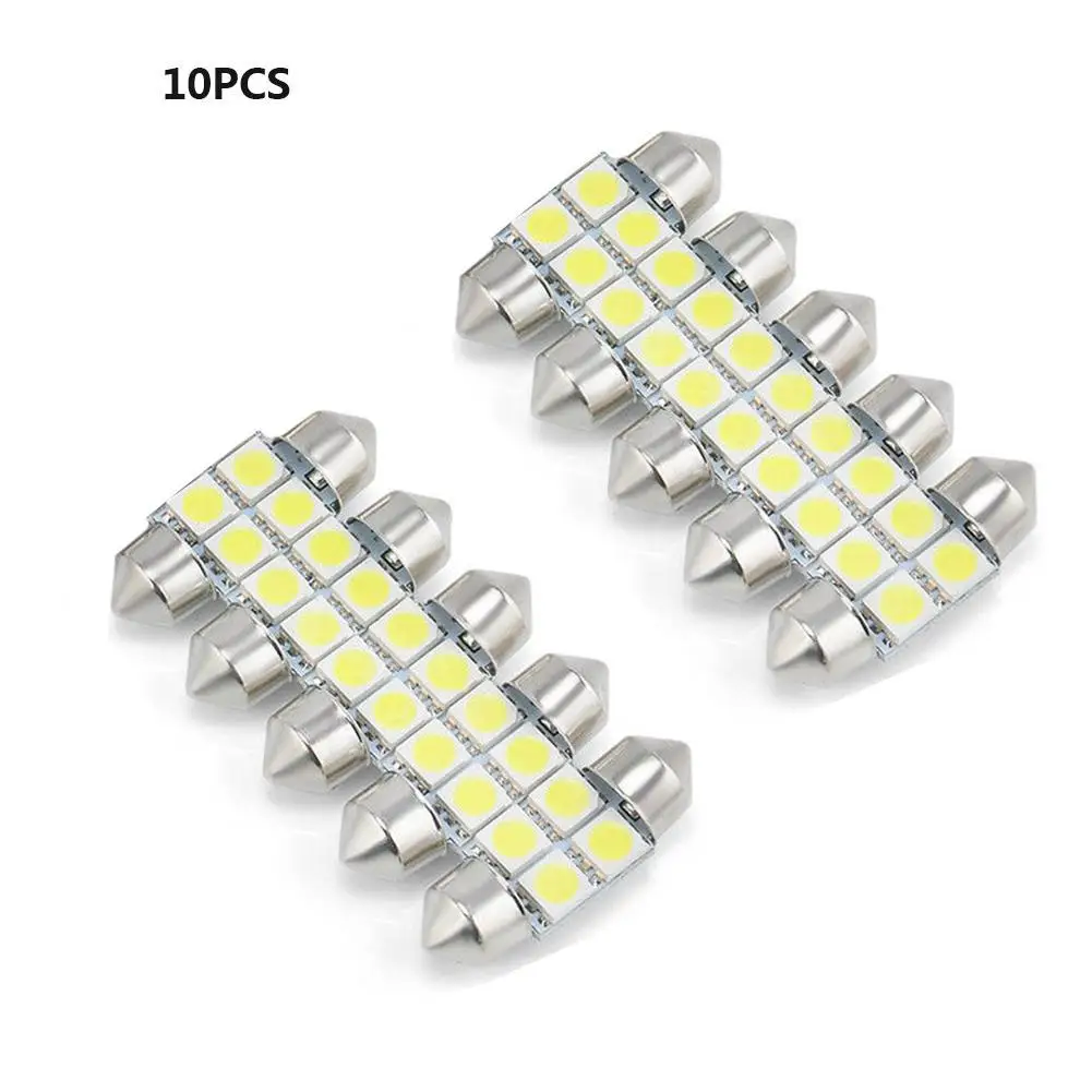 10 шт./лот белая 4 светодиода Smd Festoon Dome автомобильная лампа C5W 211 212 12 В 31 мм 5050