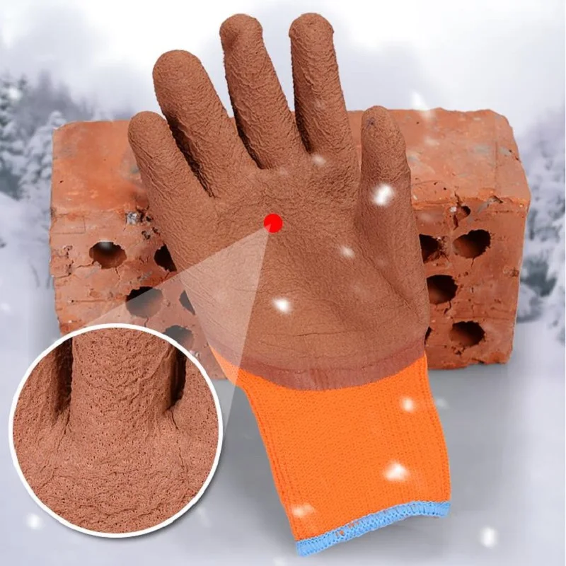 

5/12 Pairs Work Thermal Gloves Warm Winter Wear Non-slip Acid Alkali Comfortable Repair Hardware Handling Protective Gloves