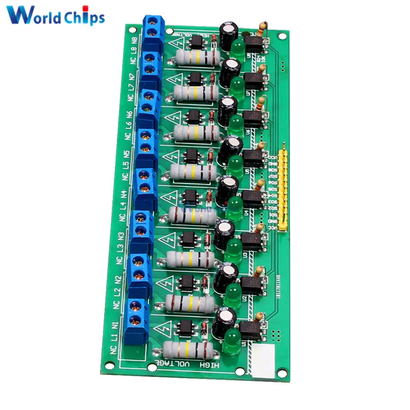 8 канальный AC 220V 3V 5V канальная оптопара изоляционная тестовая плата