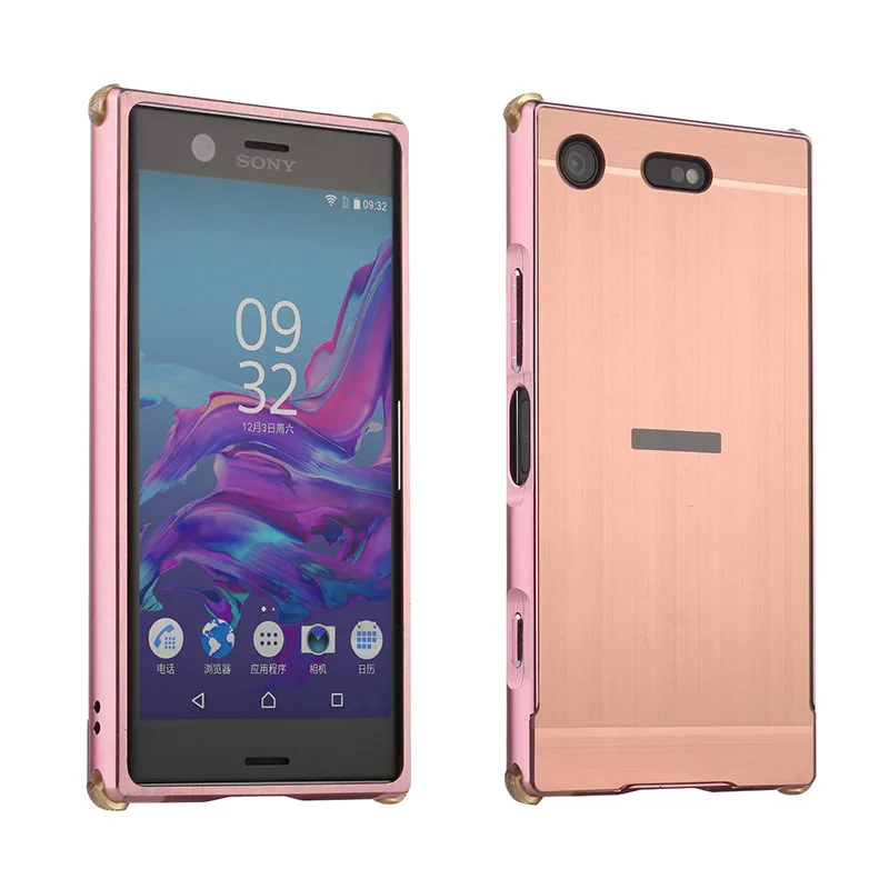 Для Sony Xperia XZ1 Compact противоударный чехол с металлическим каркасом матовой задней