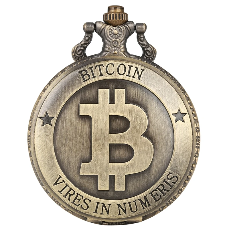 Ретро копия монет кварцевые карманные часы памятное ожерелье Casascius Bit BTC