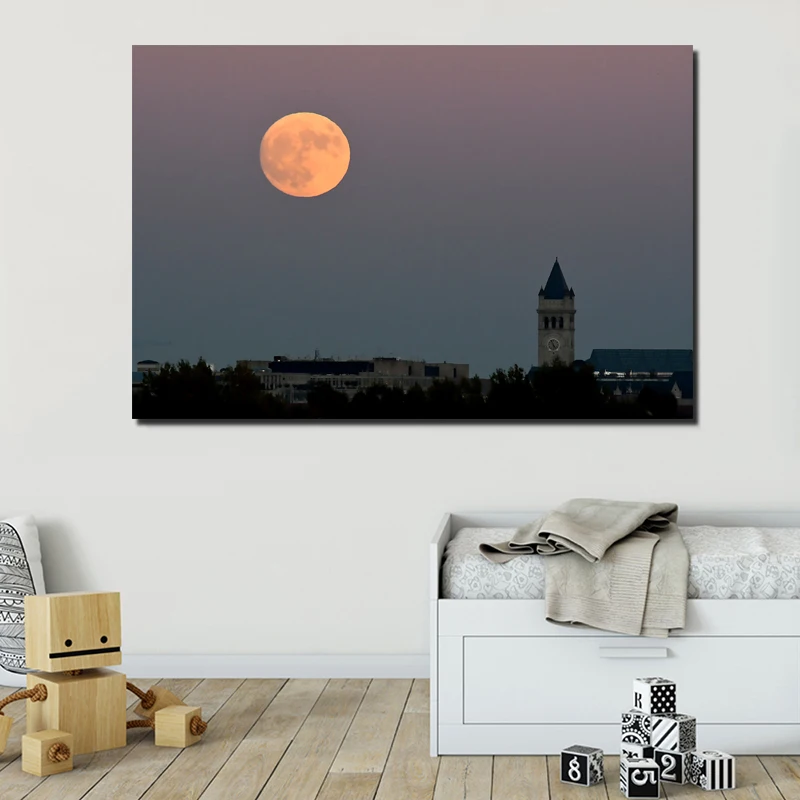 Исламское искусство на всю луну Картина холсте Постер печать современная