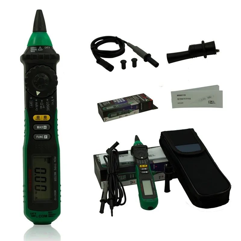

MASTECH MS8211D Pen Type Digital Multimeter Auto Range DMM Multimeter Meter Voltage Current Tester Logic Level Test Switch test