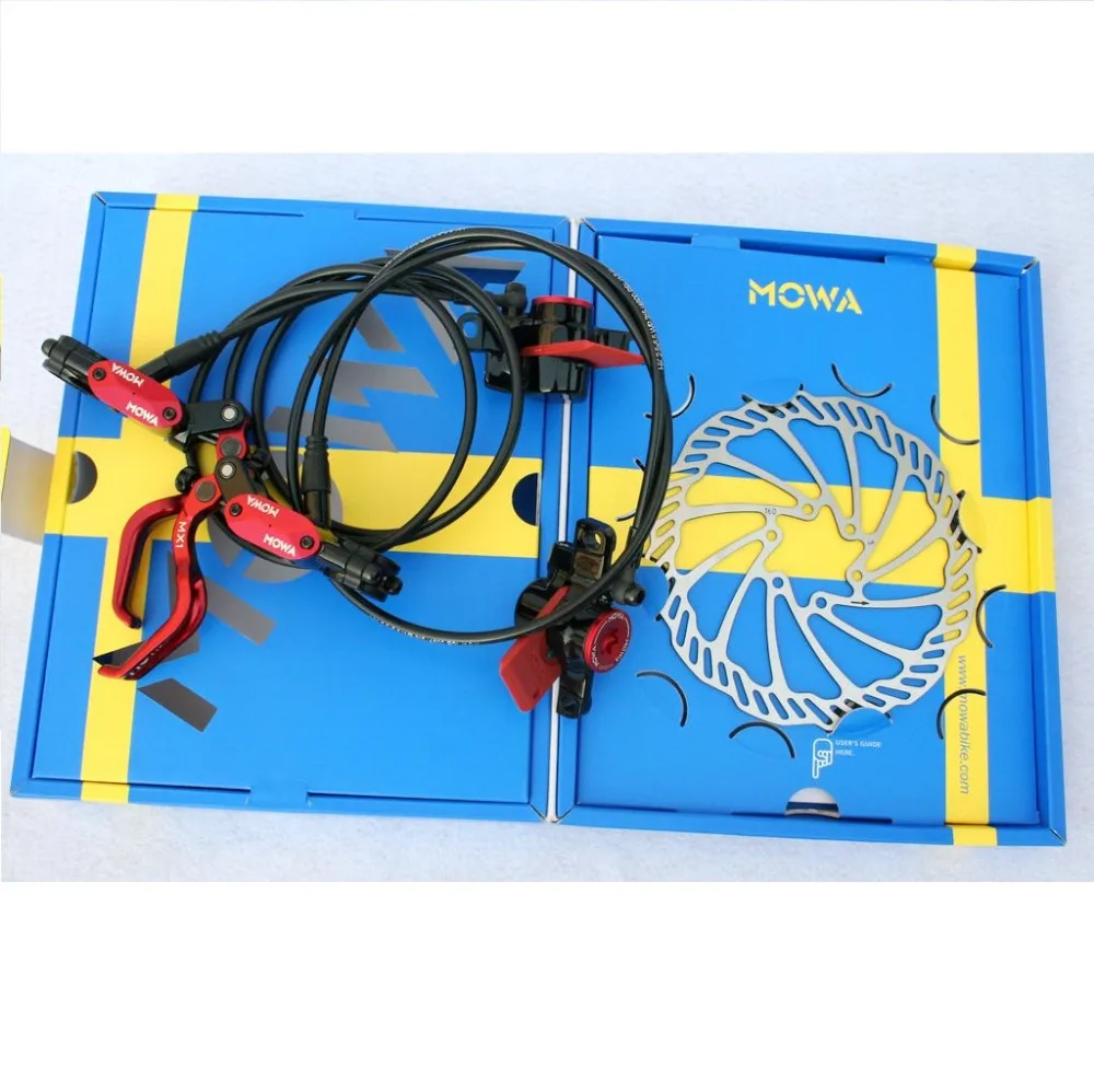 MOWA MX1 MTB Гидравлический дисковый тормоз 160 мм роторы передние и задние 545 г горный велосипед тормоз Гидравлический диск левый и правый красный