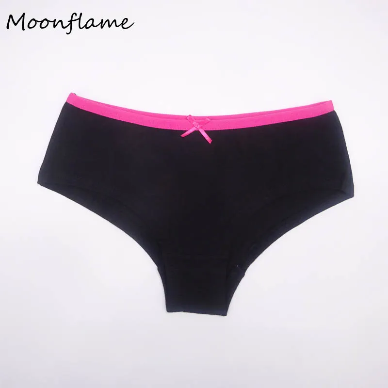 Moonflme, 5 шт./лот, хлопковое нижнее белье, 6 однотонных цветов, женские хипстерские 89059