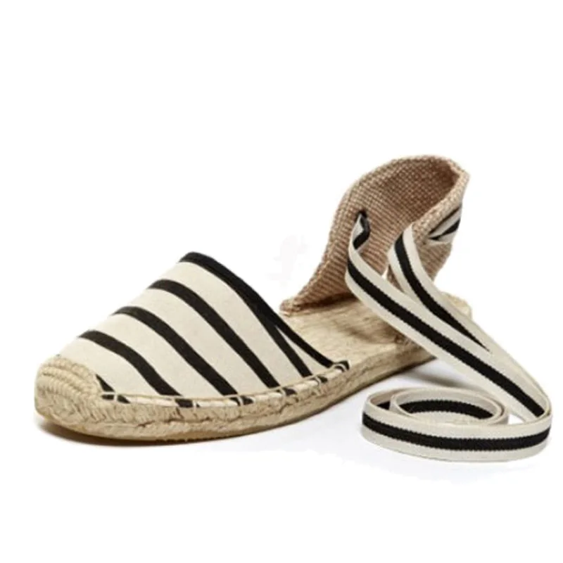 Женские парусиновые эспадрильи Teahoo летние полосатые сандалии с ремешком на