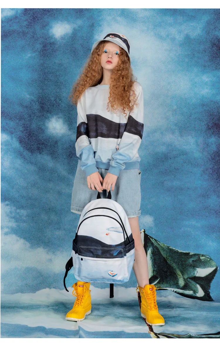 YIZISTORE Пейзаж холст рюкзак женский большой емкости Досуг дорожная сумка Школьный рюкзак для девочек-подростков